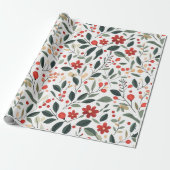 Kerstdecoratie en Planten Cadeaupapier (Uitgerold)