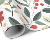 Kerstdecoratie en Planten Cadeaupapier (Rol Hoek)