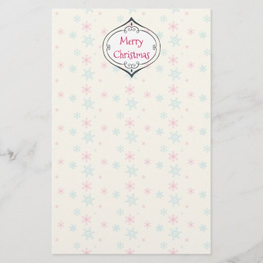 Kerstdecoratie en Snowflake Patroon op maat Briefpapier (Voorkant)