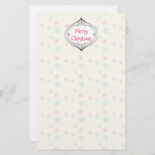 Kerstdecoratie en Snowflake Patroon op maat Briefpapier (Voorkant / Achterkant)