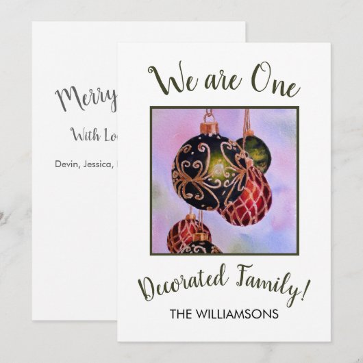 kerstdecoratie feestdagenkaart (Voorkant / Achterkant)