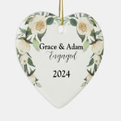 Kerstdecoratie gepersonaliseerd verloofd paar keramisch ornament (Rechts)