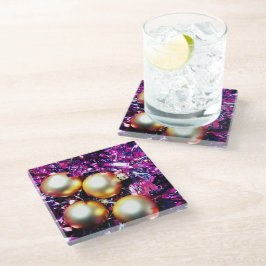 kerstdecoratie glazen onderzetter