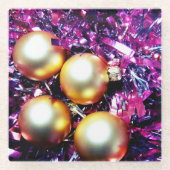 kerstdecoratie glazen onderzetter (Voorkant)