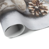 Kerstdecoratie Grijs Vakantie Cadeaupapier (Rol Hoek)