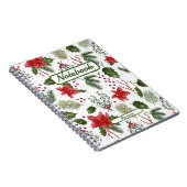 Kerstdecoratie Groene planten Waterverven Notitieboek (Rechterzijde)