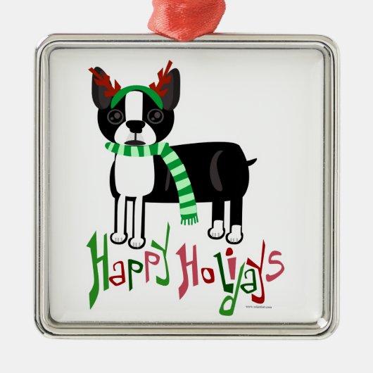 kerstdecoratie-hond metalen ornament (Voorkant)