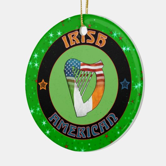 kerstdecoratie Iers-Amerikaans Harp Design Keramisch Ornament (Links)