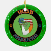 kerstdecoratie Iers-Amerikaans Harp Design Keramisch Ornament (Achterkant)