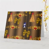 Kerstdecoratie in Bronze kerst Kaart (Gele Bloem)