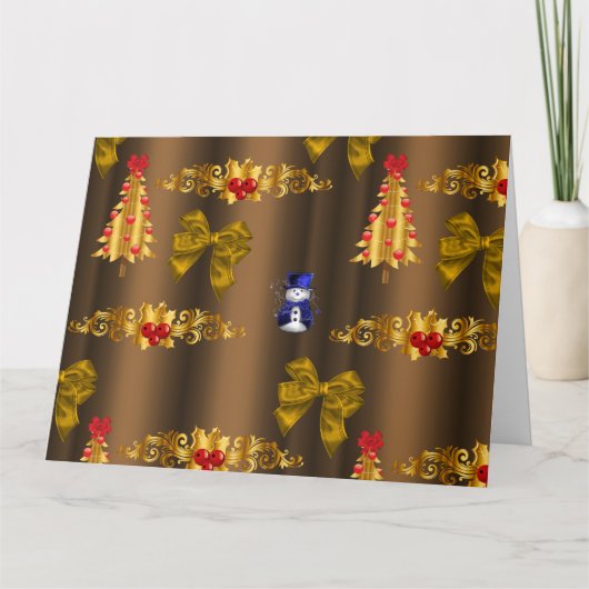 Kerstdecoratie in Bronze kerst Kaart (Voorkant)