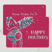 Kerstdecoratie in de middeleeuwse moderne tijd feestdagenkaart (Voorkant / Achterkant)