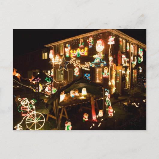 Kerstdecoratie in de openlucht feestdagenkaart (Voorkant)