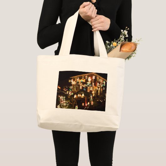 Kerstdecoratie in de openlucht grote tote bag (Voorkant (product))