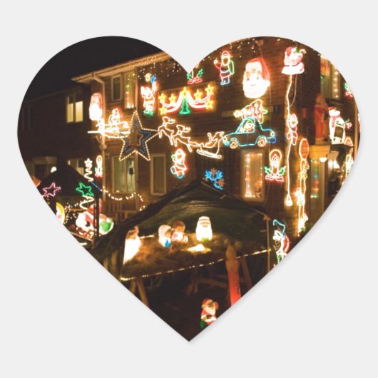 Kerstdecoratie in de openlucht hart sticker (Voorkant)