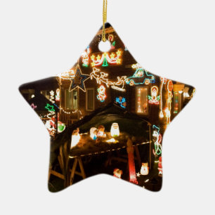 Kerstdecoratie in de openlucht keramisch ornament