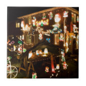 Kerstdecoratie in de openlucht tegeltje (Voorkant)