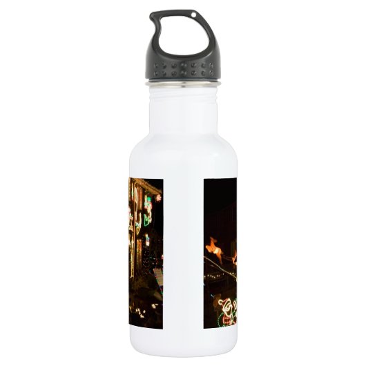 Kerstdecoratie in de openlucht waterfles  (Achterkant)