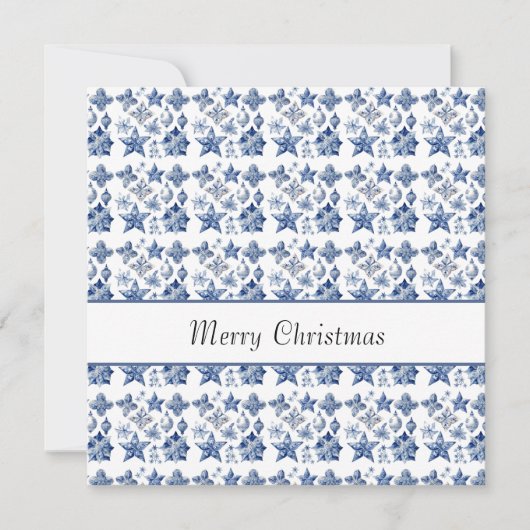 Kerstdecoratie in Delfts Blauw aanpasbaar (Voorkant)