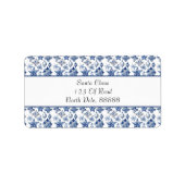 Kerstdecoratie in Delfts Blauw aanpasbaar Etiket (Voorkant)