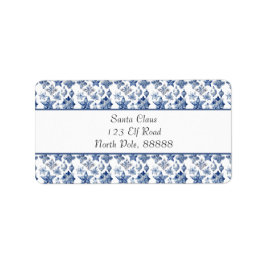 Kerstdecoratie in Delfts Blauw aanpasbaar Etiket