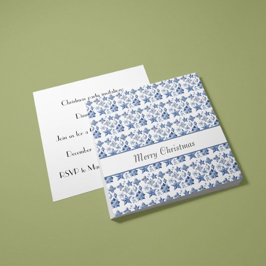 Kerstdecoratie in Delfts Blauw aanpasbaar Kaart