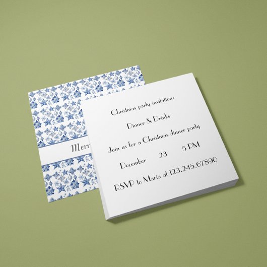 Kerstdecoratie in Delfts Blauw aanpasbaar Kaart