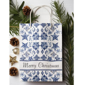 Kerstdecoratie in Delfts Blauw aanpasbaar Medium Cadeauzakje