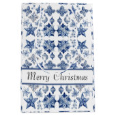Kerstdecoratie in Delfts Blauw aanpasbaar Medium Cadeauzakje (Voorkant)