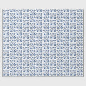 Kerstdecoratie in Delfts Blauw Metaal Ornament Cadeaupapier (Vlak)