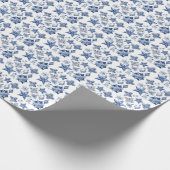 Kerstdecoratie in Delfts Blauw Metaal Ornament Cadeaupapier (Hoek)