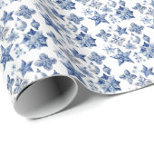 Kerstdecoratie in Delfts Blauw Metaal Ornament Cadeaupapier (Rol Hoek)