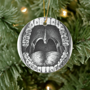 kerstdecoratie in het tandheelkundige kantoor keramisch ornament