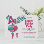 Kerstdecoratie in Mid Century Modern-stijl Kaart (Staand voorkant)