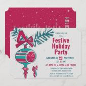 Kerstdecoratie in Mid Century Modern-stijl Kaart (Voorkant / Achterkant)