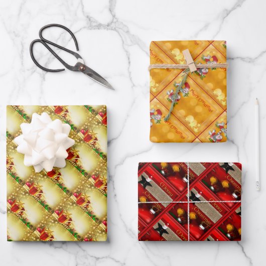 kerstdecoratie inpakpapier vel (Voorkant)