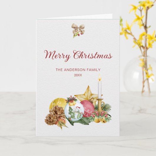 kerstdecoratie kaart (Gele Bloem)