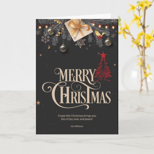 kerstdecoratie kaart (Gele Bloem)