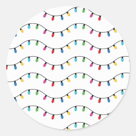 Kerstdecoratie Kute mas Light Pattern Ronde Sticker (Voorkant)