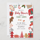 Kerstdecoratie leuk baby shower kaart (Voorkant)