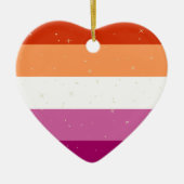 Kerstdecoratie met de Lesbische Pride-vlag Keramisch Ornament (Voorkant)