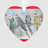 kerstdecoratie met kerstmis in Santa Budgies Budgi Ornament (achterkant)