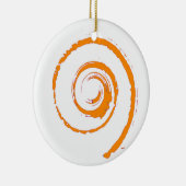 Kerstdecoratie met Oranje tweeling Keramisch Ornament (Rechts)