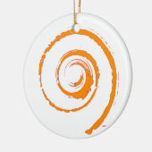 Kerstdecoratie met Oranje tweeling Keramisch Ornament (Links)