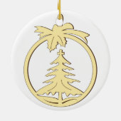Kerstdecoratie om op te hangen keramisch ornament (Achterkant)