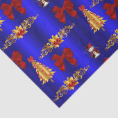 Kerstdecoratie op blauw tissuepapier (Detail)