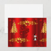 Kerstdecoratie op rood feestdagenkaart (Voorkant / Achterkant)