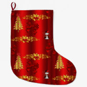 Kerstdecoratie op rood grote kerstsok (Voorkant)