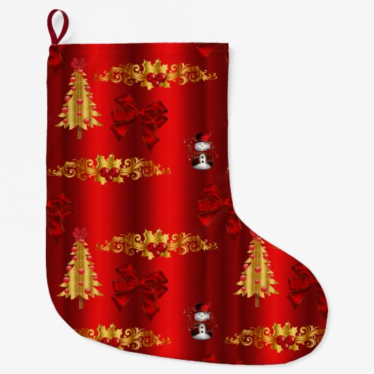 Kerstdecoratie op rood grote kerstsok (Voorkant)