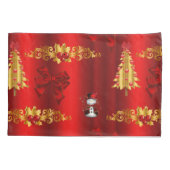 Kerstdecoratie op rood kussensloop (Achterkant)